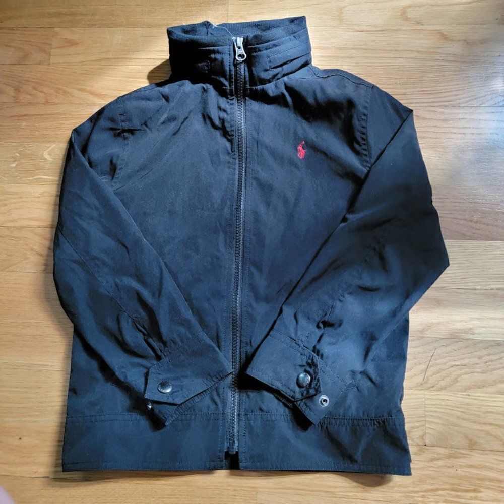 Polo Ralph Lauren Boys black Coat/Jacket Full Zipper Sweat Wear Size 7